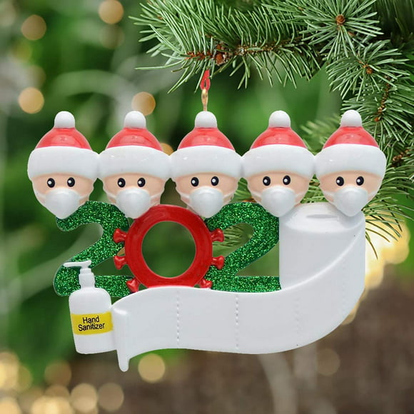 Exlinonline Christmas Tree Decorations Keepsake Santa Claus in Quarantine 2020 Ornament for Home Indoor Outdoor Decor Keepsake Santa 4 Pack 